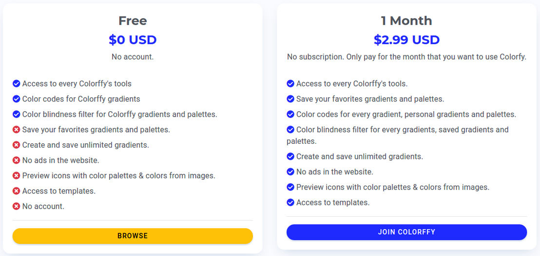 Colorffy pricing