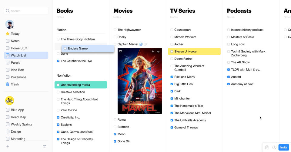 Columns screenshot 3