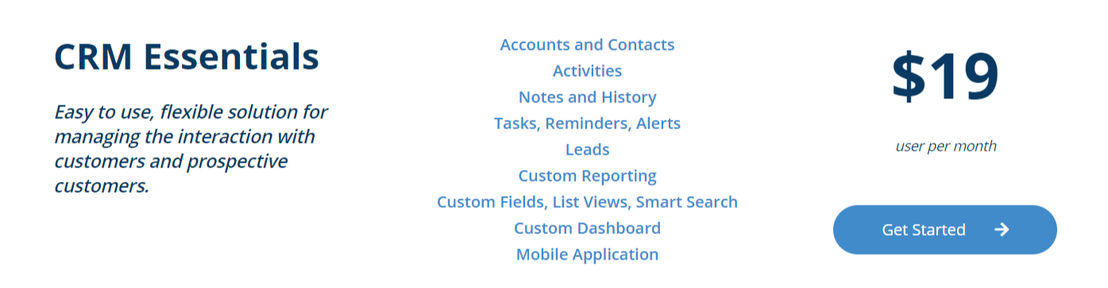Commence CRM pricing 1