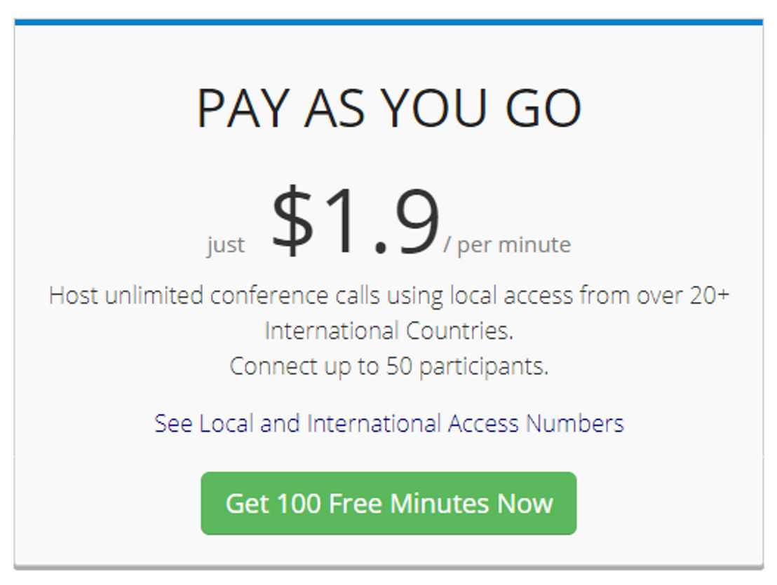 ConferenceCaller.com pricing 1