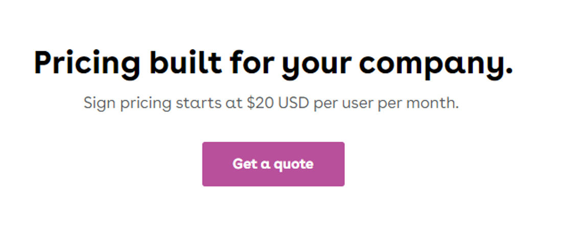 Conga Sign pricing 1