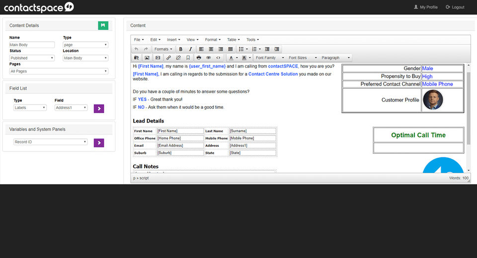 contactSPACE screenshot 2