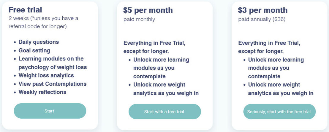 Contemplate pricing 1