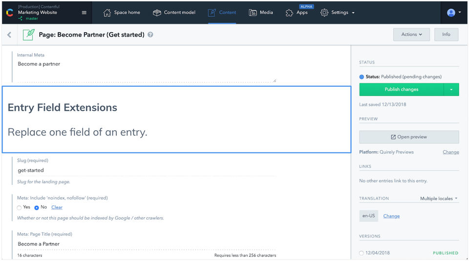 Contentful screenshot 1