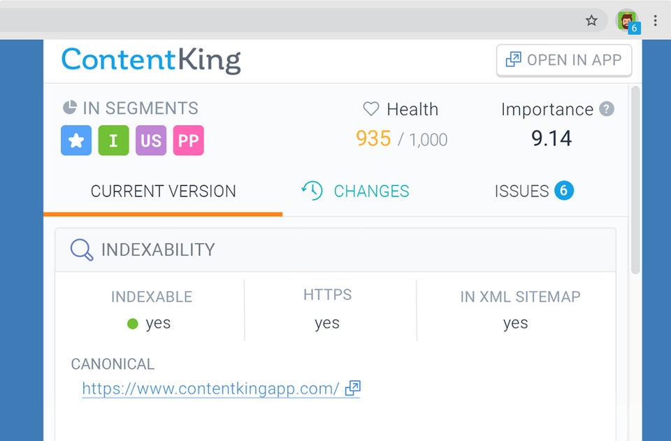 ContentKing screenshot 2