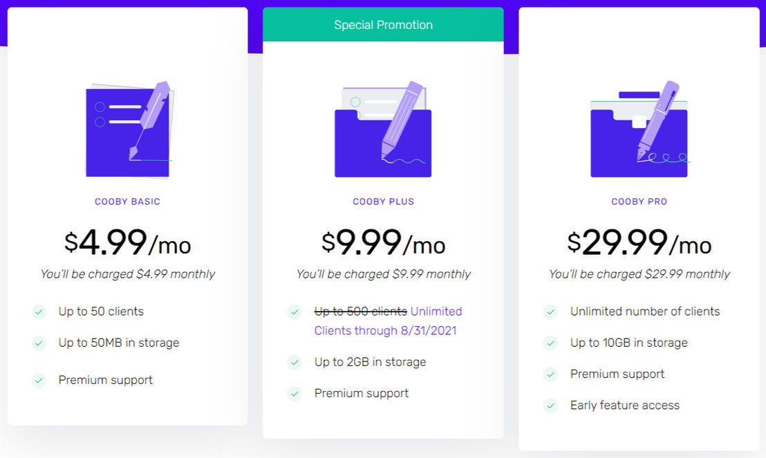 Cooby pricing 2