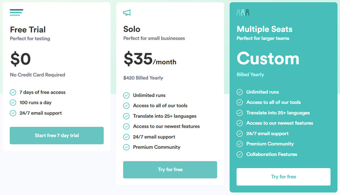 Copy.ai pricing 2
