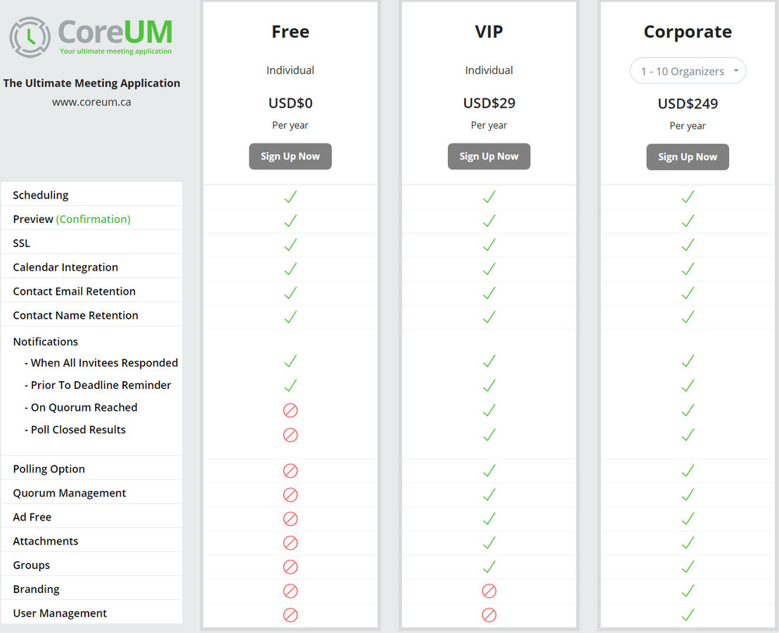 CoreUM pricing 1