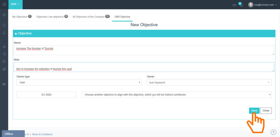 Corvisio OKR screenshot 3