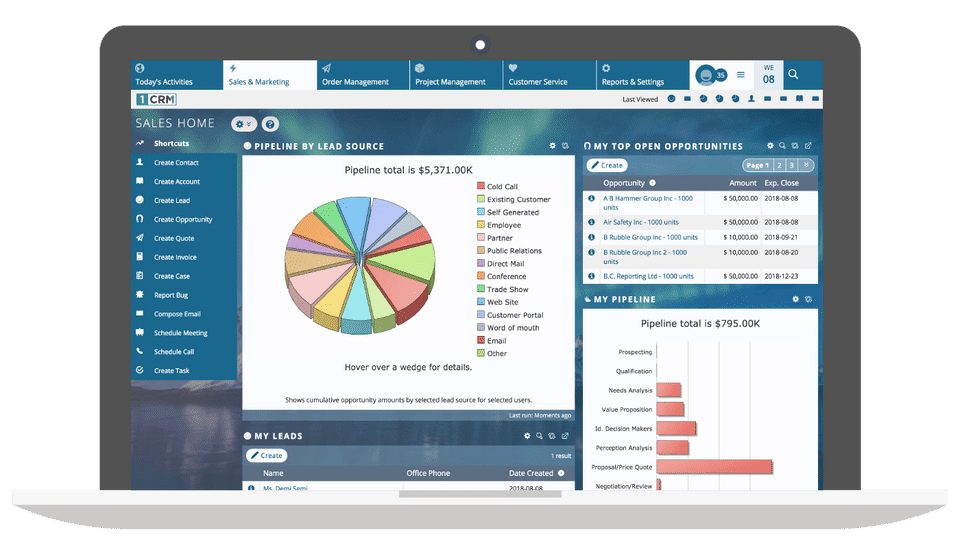 1CRM screenshot 2