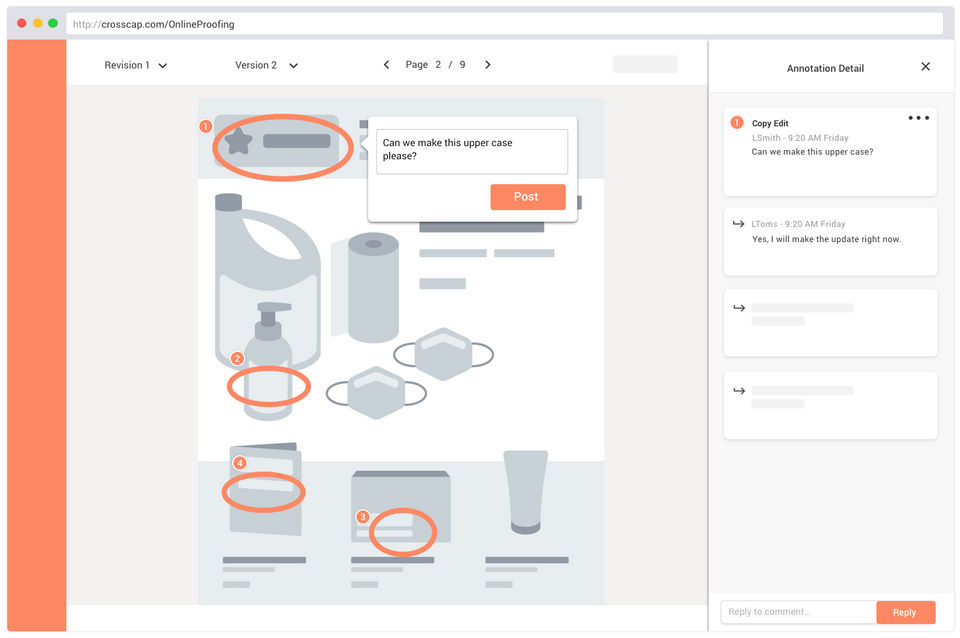 CrossCap Online Proofing screenshot 2