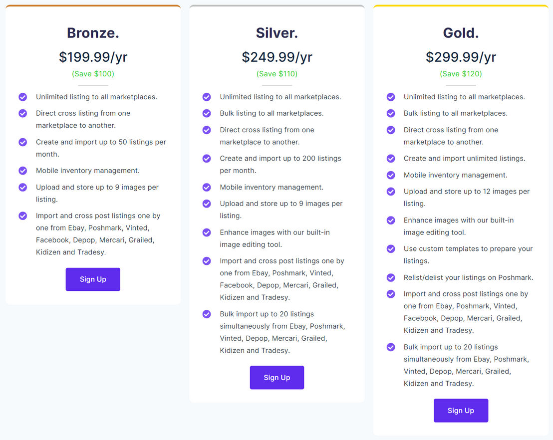 Crosslist pricing 2