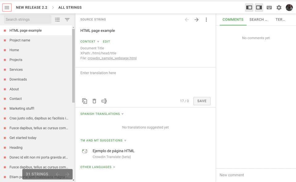 Crowdin screenshot 3