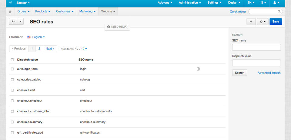 CS-Cart screenshot 2