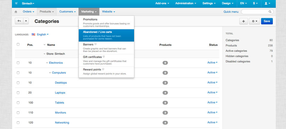 CS-Cart screenshot 1