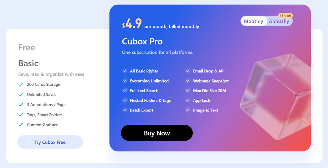 Cubox screenshot 2
