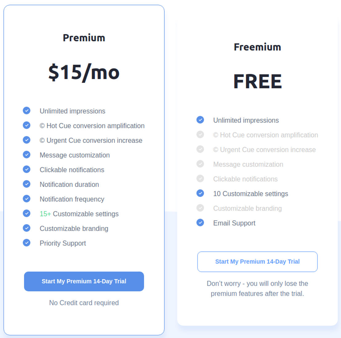 Cue pricing 1