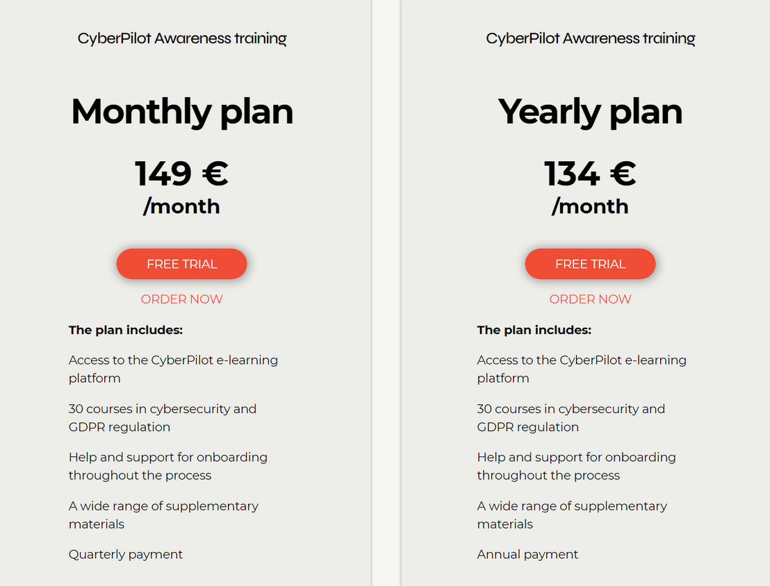 CyberPilot pricing 1