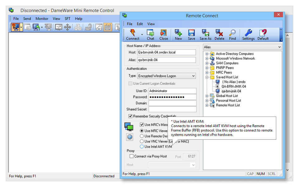 Dameware Mini Remote Control screenshot 3