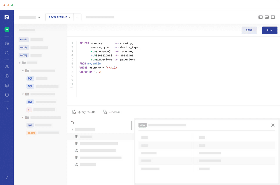 Dataform screenshot 2