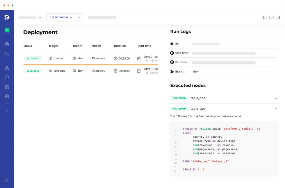 Dataform screenshot 3