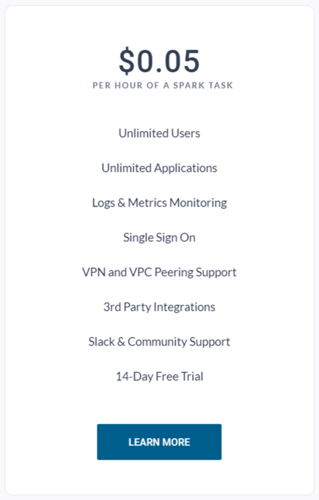 Data Mechanics pricing 1