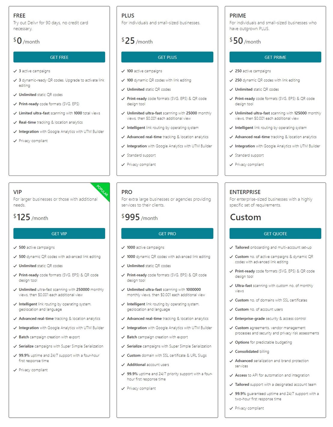 Delivr pricing 1