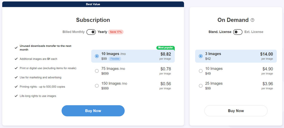 Depositphotos pricing 1