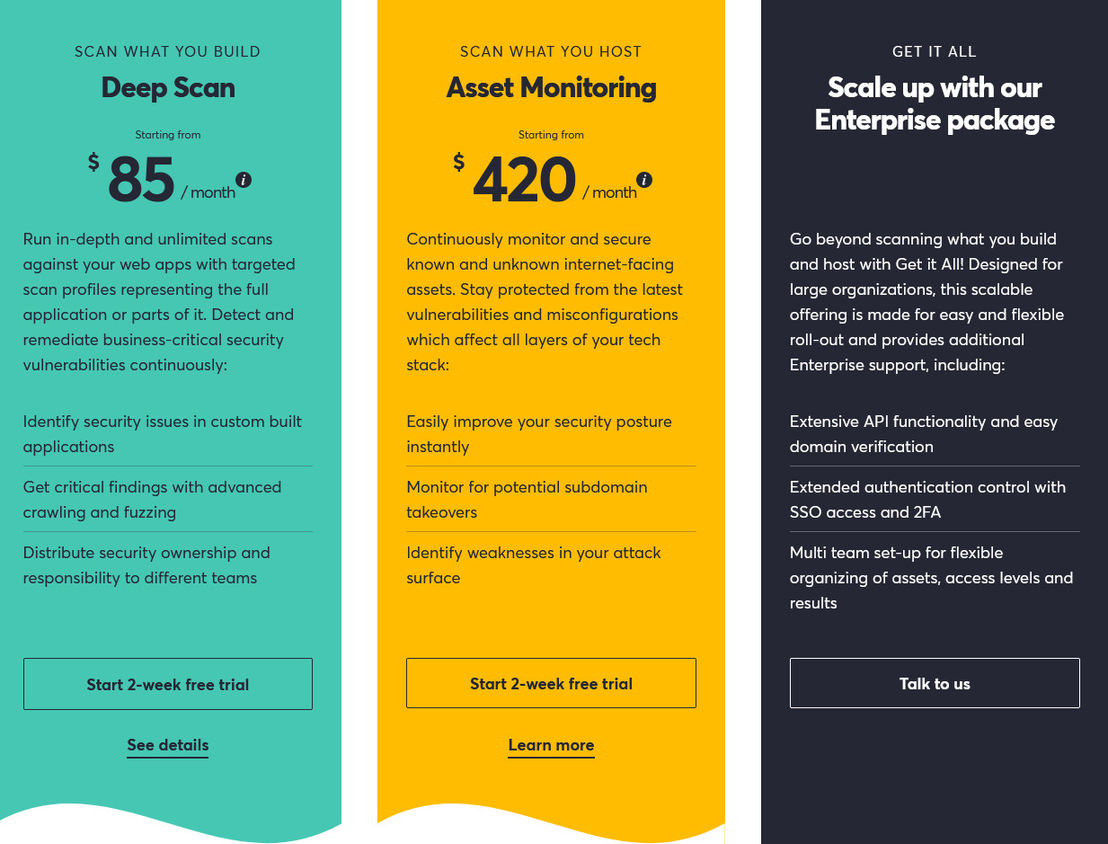 Detectify pricing 1