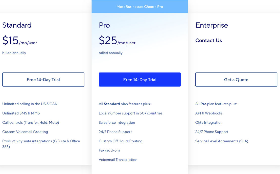 Dialpad Talk pricing 1