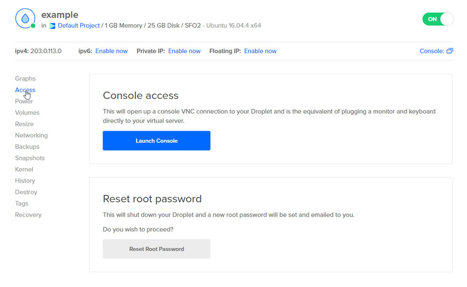 DigitalOcean Droplets screenshot 3