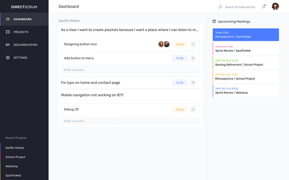 DirectScrum screenshot 1