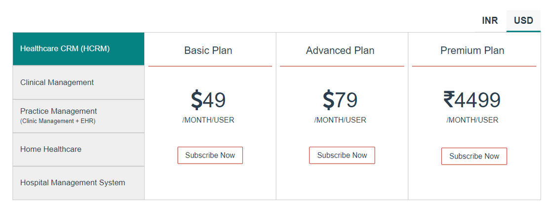 DocEngage Healthcare CRM (HCRM) pricing 1