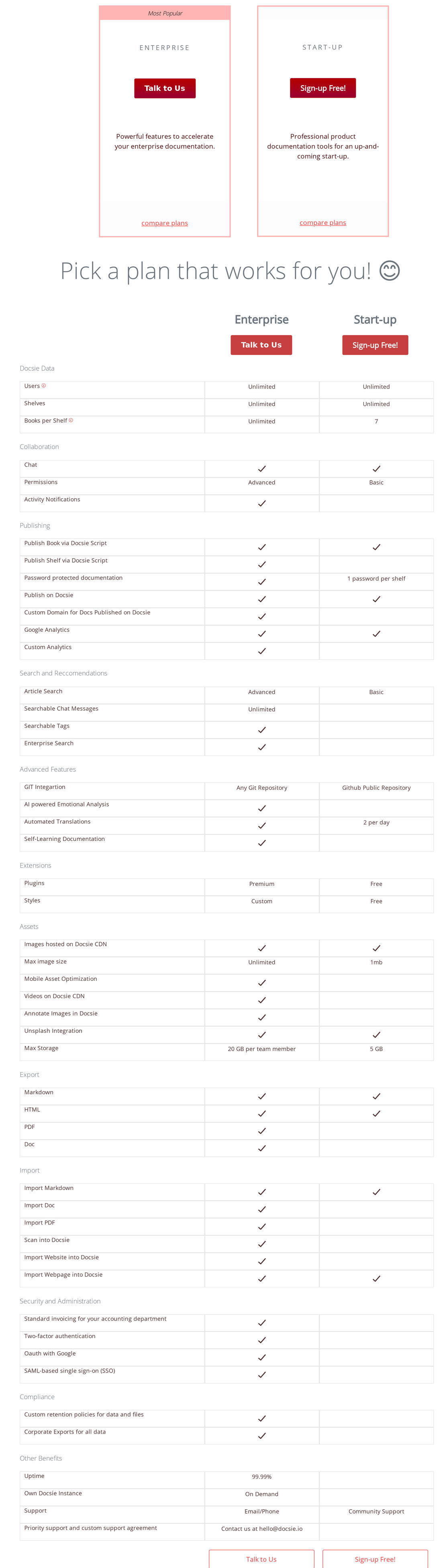 Docsie pricing 1