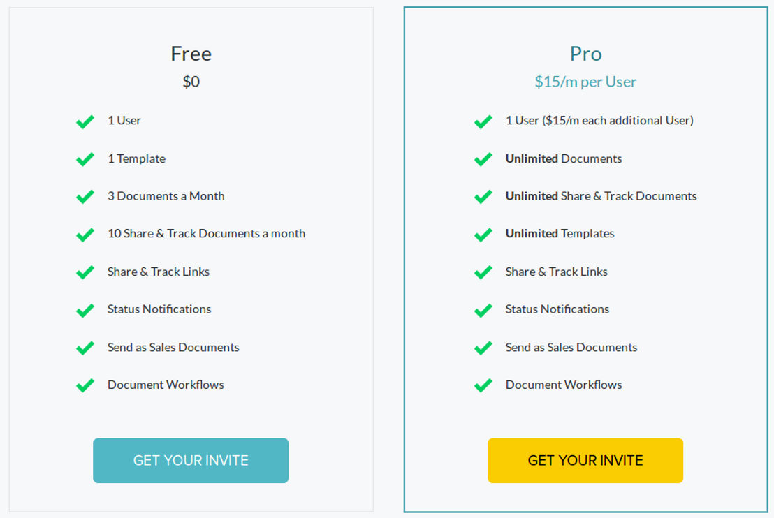 Docsketch pricing 1