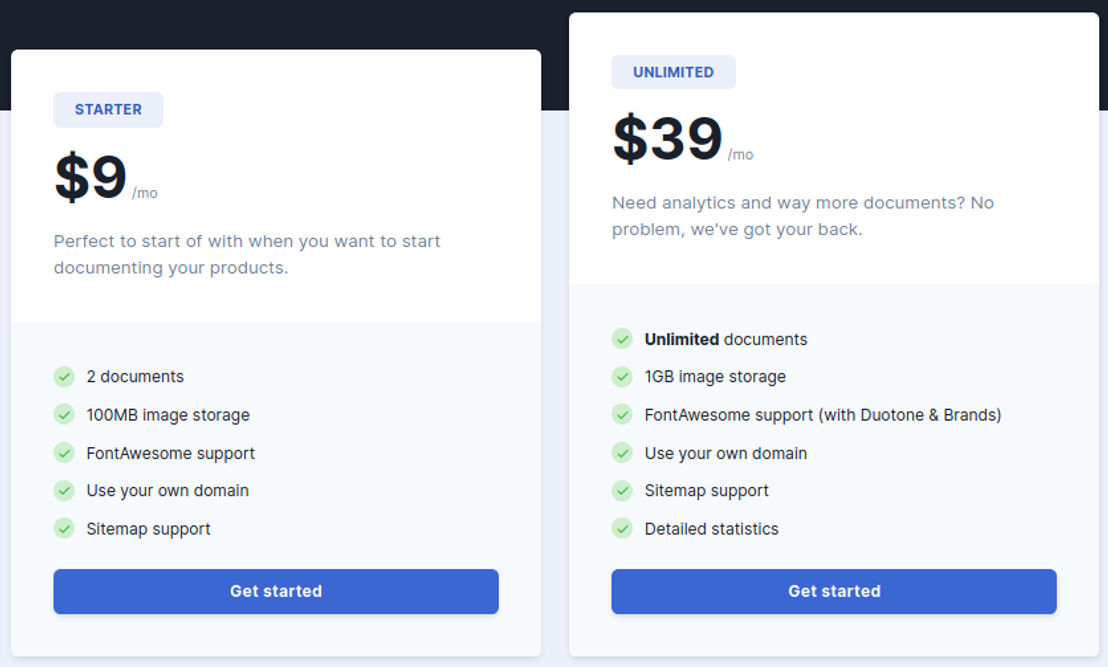 Documentator pricing 1