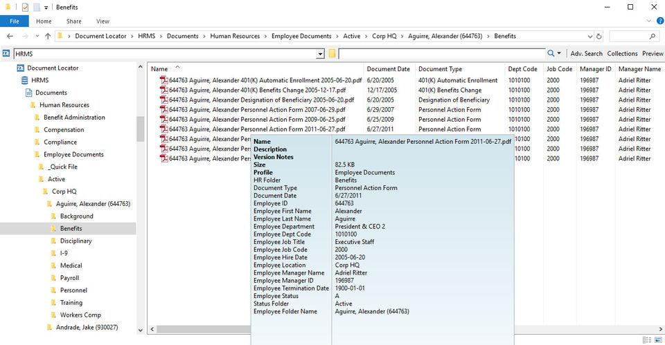 Document Locator screenshot