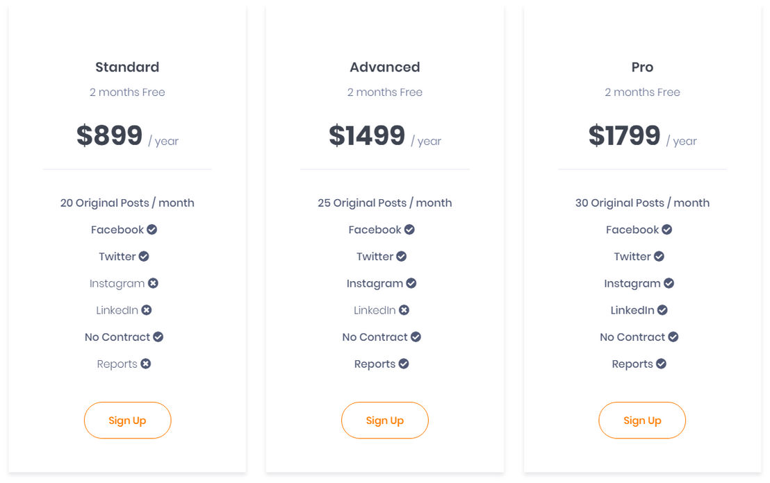 3 Dollar Social pricing 2