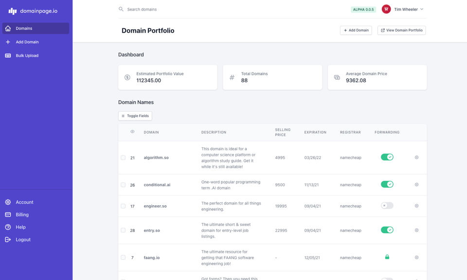 DomainPage.io screenshot 1