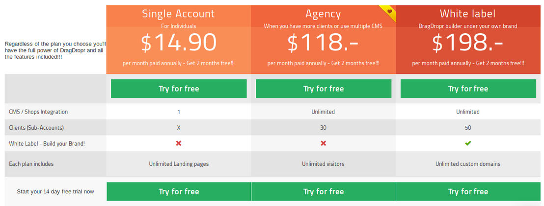 DragDropr pricing 1