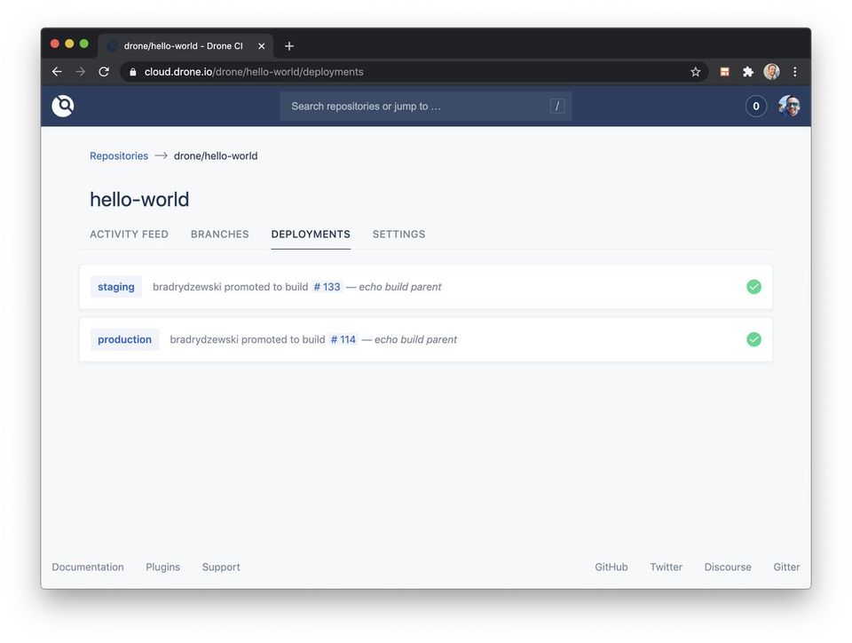 Drone.io screenshot