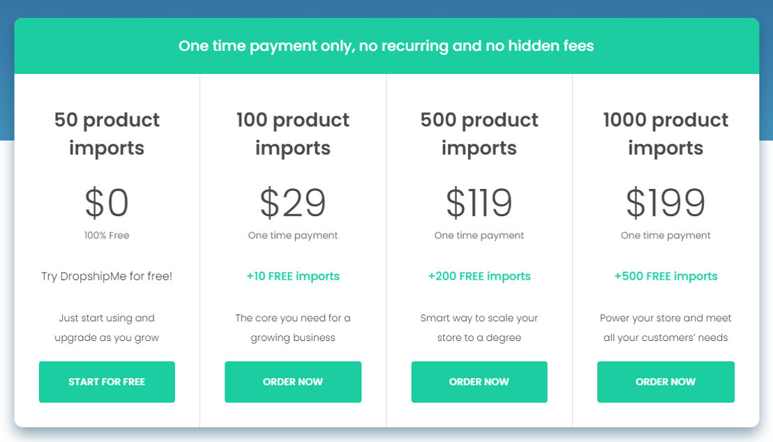 DropshipMe pricing