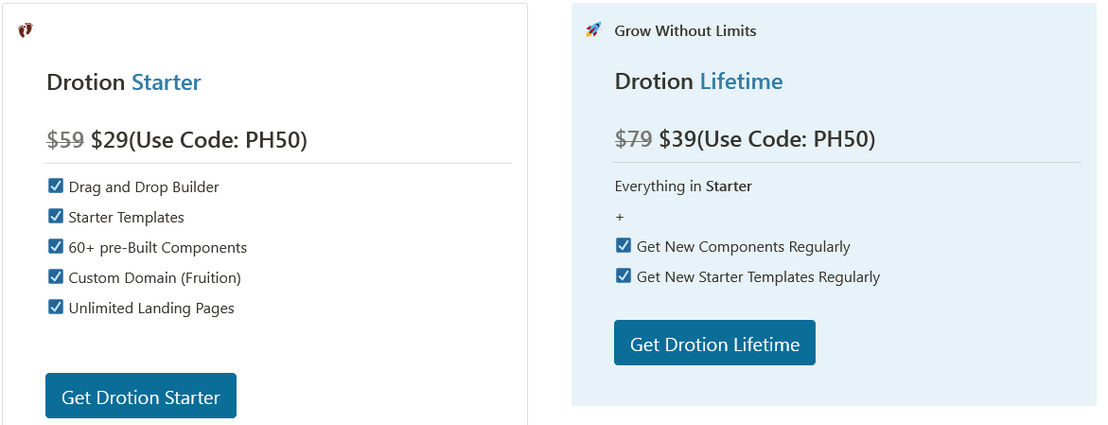 Drotion pricing 1