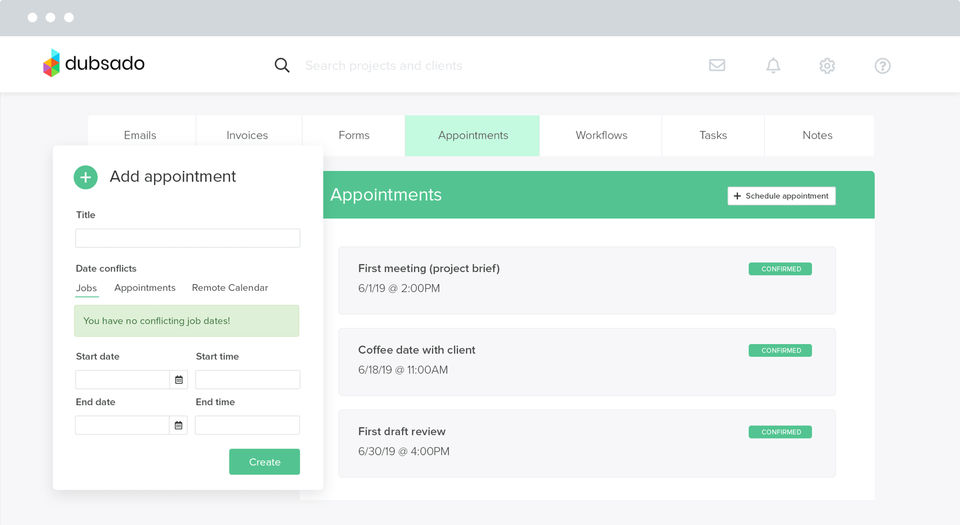 Dubsado screenshot 2