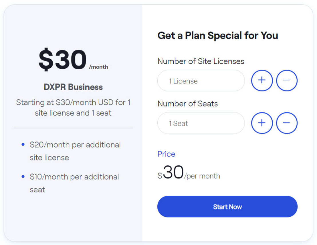 DXPR pricing 1