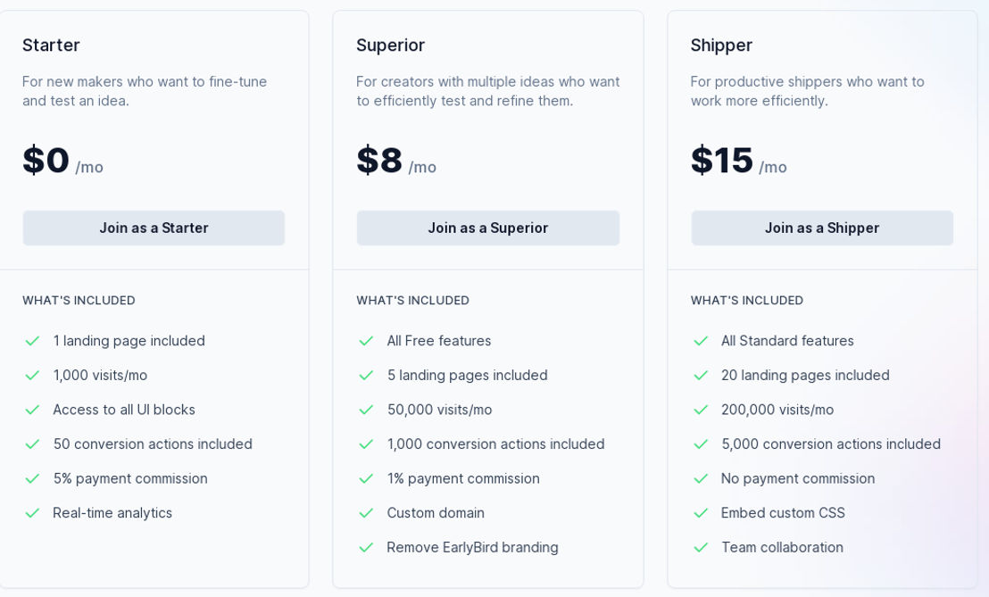 EarlyBird pricing 1