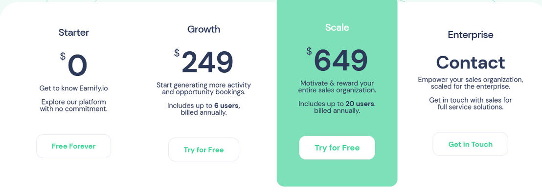 Earnify pricing 1