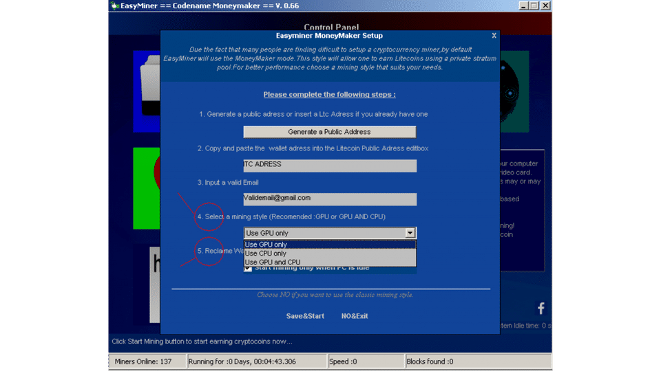 EasyMiner screenshot 1