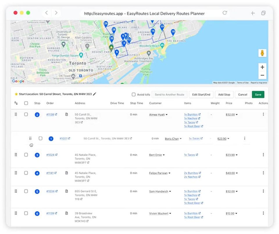EasyRoutes screenshot