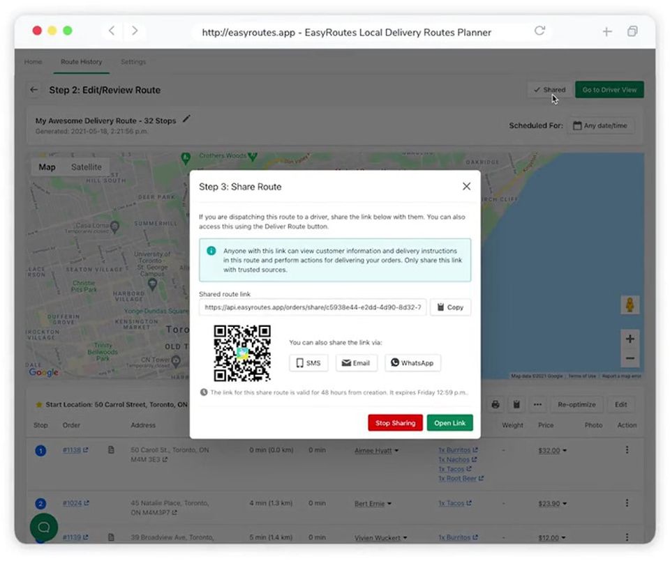 EasyRoutes screenshot